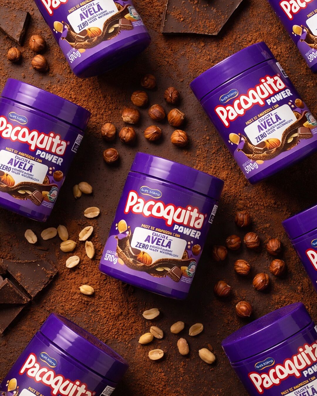 Paçoquita Power Avelã — flat lay produto
